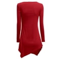 thumbnail image 3 of Doublju Womens Long Sleeve V-Neck Tunic Handkerchief Longline Tunic T-Shirt Dress, 3 of 3