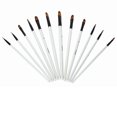 thumbnail image 4 of 12 Pcs Painting Brush Set Pearl White Rod Watercolor Propene Drawing Tool(Filbert Tip), 4 of 4