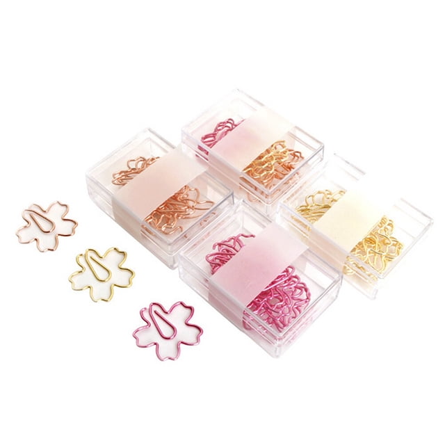 Creative SakuraShaped Metal Paper Clips Assorted Color for Organize Use with Strong Clipping Force 12PCS