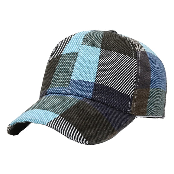 Mrzhqd Stylish Plaid Outdoor Sun Hat Casual Trendy Cap Baseball Cap For Leisure" Blue