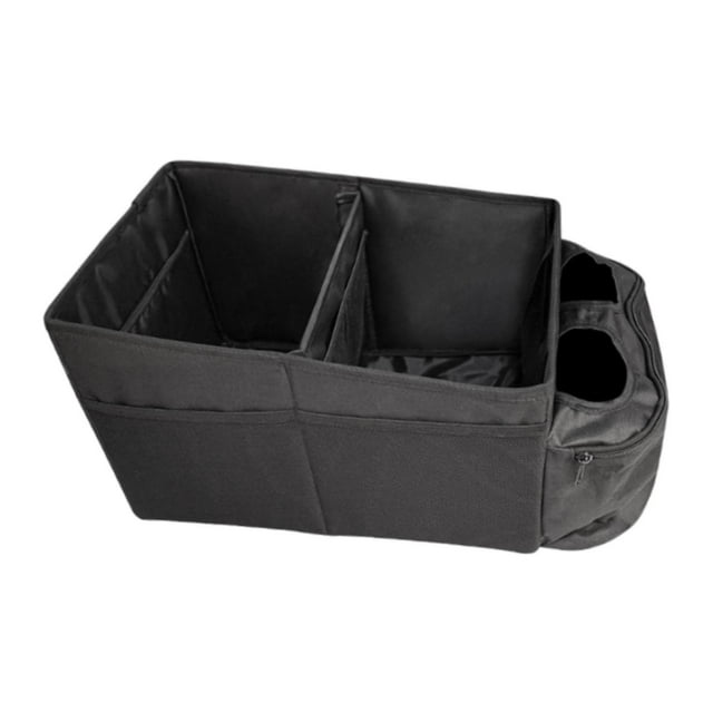 Bolsa de almacenamiento para el coche,Organizador de maletero de coche de tela Oxford con 2 portavasos,Bolsa de almacenamiento plegable con múltiples compartimentos para herramientas,Caja de