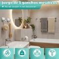 thumbnail image 2 of Juego de Accesorios de Baño Ganchos, 304 Acero Inoxidable, Incluir Toallero Baño 41 cm + Portarrollos para Papel + 3 Gancho Adhesivo, Adecuado para Uso doméstico, baño y Cocina, 2 of 4