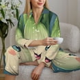 thumbnail image 6 of Saiise Adorable Kawaii Fennel Character Print Women Soft Pajama Sets,Long Sleeve Sleepwear Button Up 2-Piece Pjs Lounge Sets-X-Large, 6 of 7