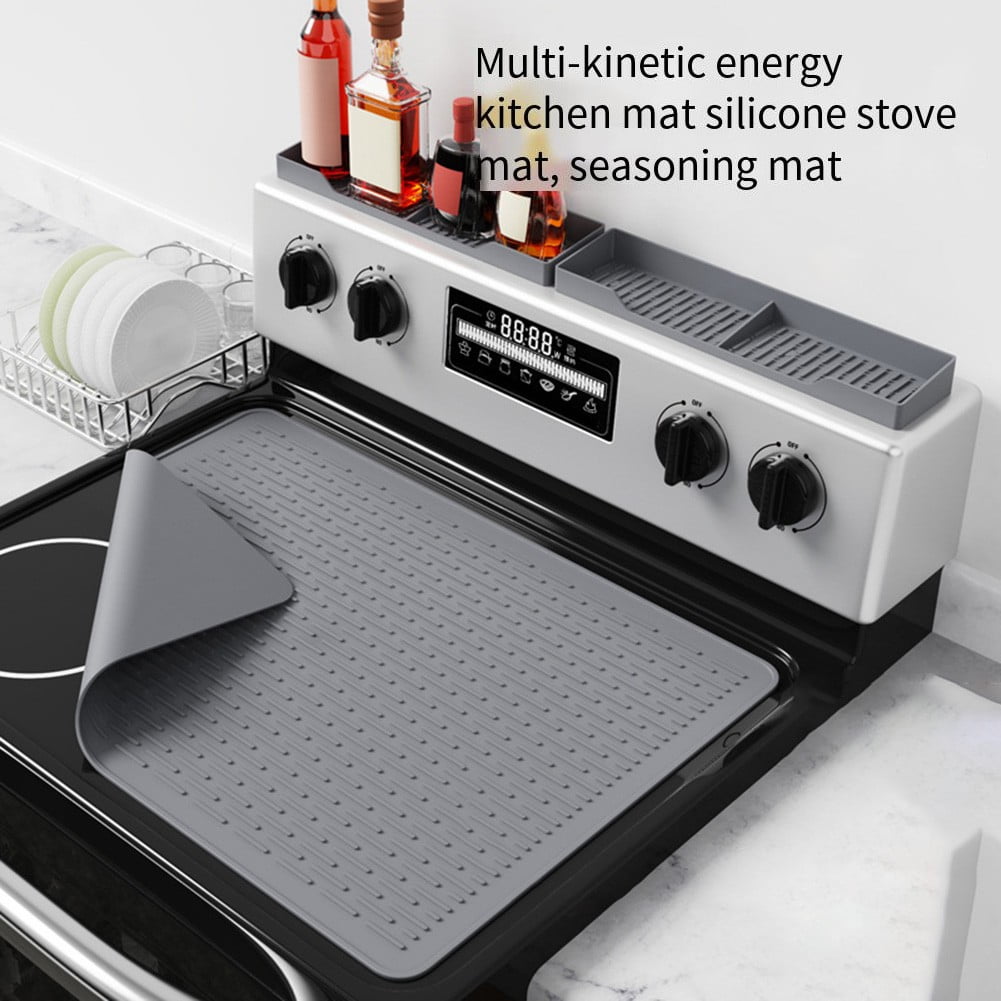 Pack Of 2 Multi-Purpose Silicone Stove Mat: Your Cooktop & Drain Water