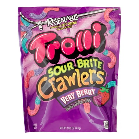 Trolli Sour Brite Crawlers Gummy Candy, Very Berry, 28.8 Oz Bag 