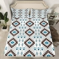 thumbnail image 2 of Manfei Tribal Aztec Bed Sheets for Adult, Vintage Bohemian Style King Sheets, Hippie Geometric Sheet Set, Super Cozy Room Decor, 4pcs, 2 of 7