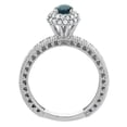 thumbnail image 3 of 14K White Gold Diamond Natural London Blue Topaz Round 4mm Engagement Ring 2-piece Set, size 9.5, 3 of 4