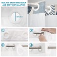 thumbnail image 5 of No Hook Shower Curtain, Blue Ombre Geometric Shower Curtains for Bathroom with See Through Top Window, Middle Century Vintage Abstract Art Waterproof & Washable Bath Curtain Small Stall 36"x78", 5 of 9
