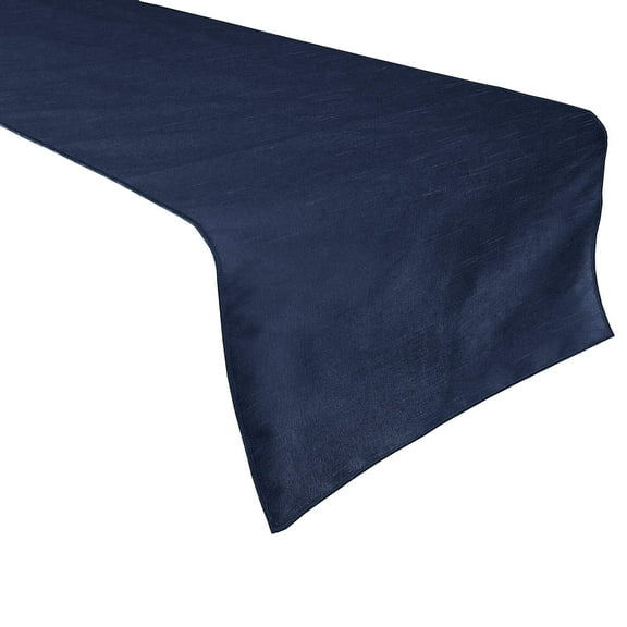 Faux Silk Dupioni Table Runner Navy