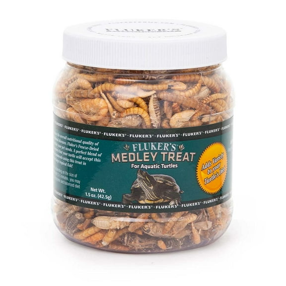 Fluker's Medley Treat for OIF8 Aquatic Turtles, River Shrimp, Mealworms, and Crickets, 1.5 oz