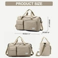 thumbnail image 4 of DAKIMOE Travel Duffle Bag for Women Men, Weekender Bags Carry on Gym Bag with Wet Pocket/Adjustable Strap/Shoe Compartment, Foldable Waterproof Overnight Tote Bag for Plane Sports Dance, Khaki, 4 of 9