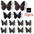 thumbnail image 4 of 72 PCS Negro Extraíble 3D DIY Hermosas Calcomanías de Pared de Mariposas Mariposas Coloridas Decoración de Arte Pegatinas de Pared Murales (Negro), 4 of 5