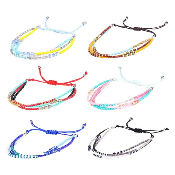 Smke 6 Pieces Surfer Wave Bracelet Ocean Wave Adjustable Waterproof Handmade Friendship Bracelet Anklet Jewelry For Women,String Bracelets For Women,Boho Anklets For Women,String Anklets For Women.