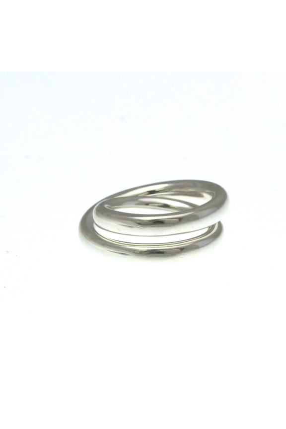 Pre-Owned Hermes Vertige Ring Silver 925 Fashion No Stone Band Ring Silver (Good)