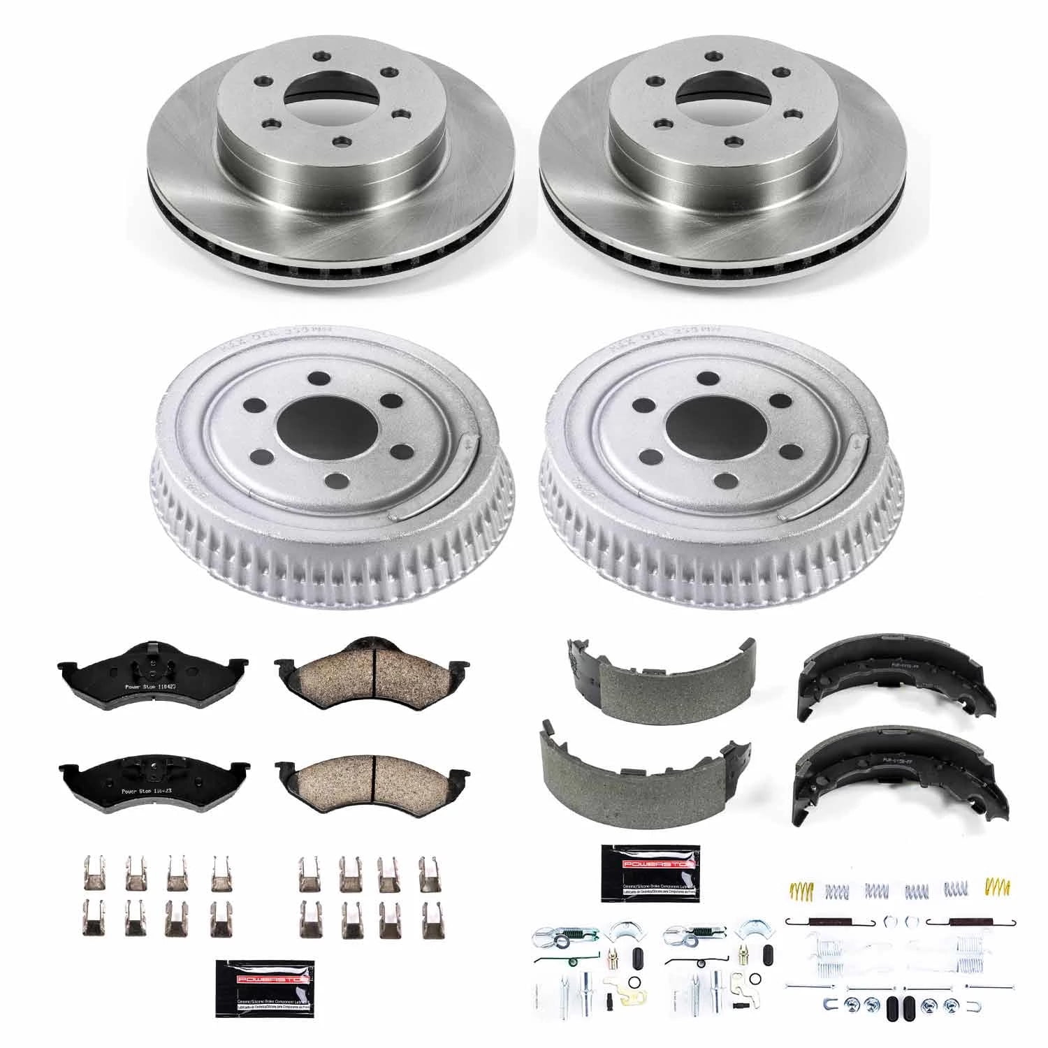 Power Stop Front and Rear Stock Replacement Drum and Shoe Kit KOE15072DK