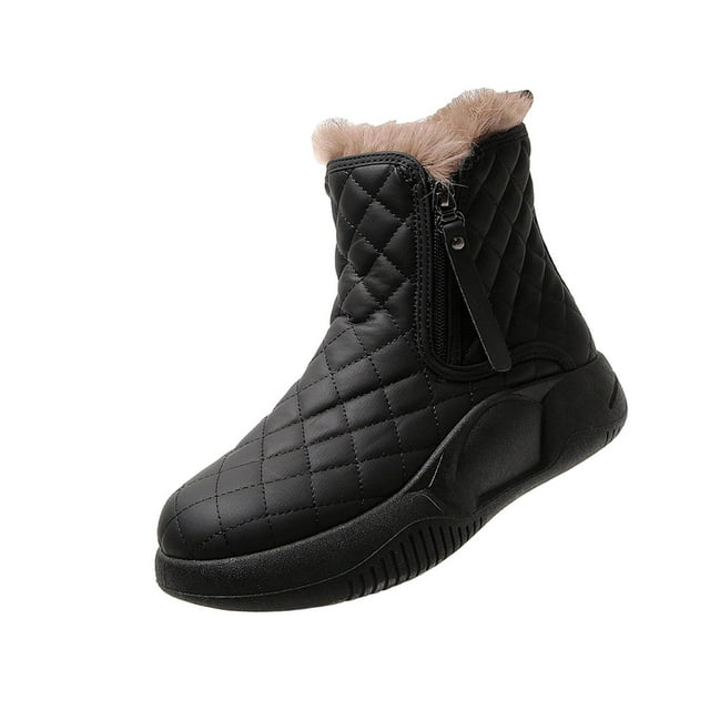 Bottes de Neige d'Hiver Doublées Chaudes Bottines de Mode pour Randonnée Randonneur Hiver 39 Noir