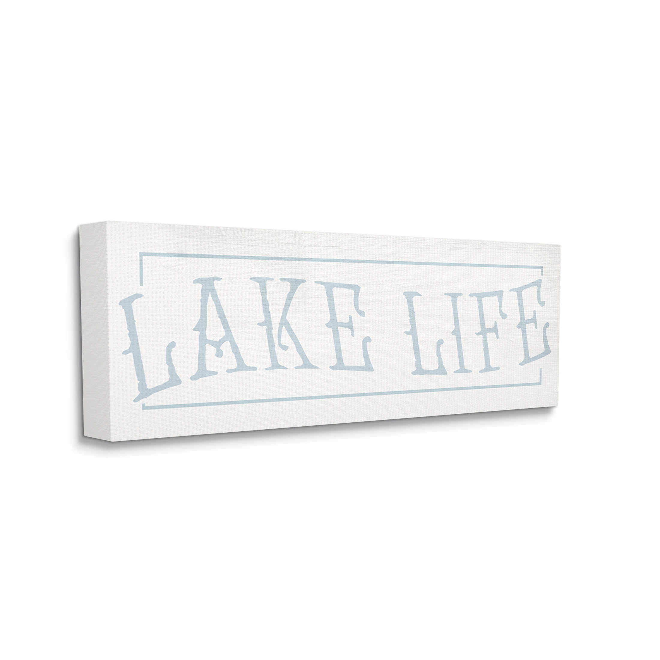 Lake Life Woodsy Cabin Sign Typography Graphic Art Gallery Wrapped Canvas Print Wall Art