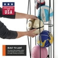 thumbnail image 3 of Vertical Ball Storage Rack, Wall-Mounted Garage Sports Equipment Organizer, Soccer Ball, Volley Ball, Football, and Basketball Holder, Space-Saving Vertical Ball Rack for Garage, Gym, or Playroom, 3 of 7