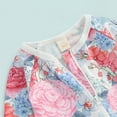 thumbnail image 4 of Bagilaanoe Toddler Baby Girl One-Piece Swimsuit Floral Print Long Sleeve Zipper Rashguard Swimwear 6M 12M 18M 24M 3T 4T Kids Ruffle Bathing Suit, 4 of 7