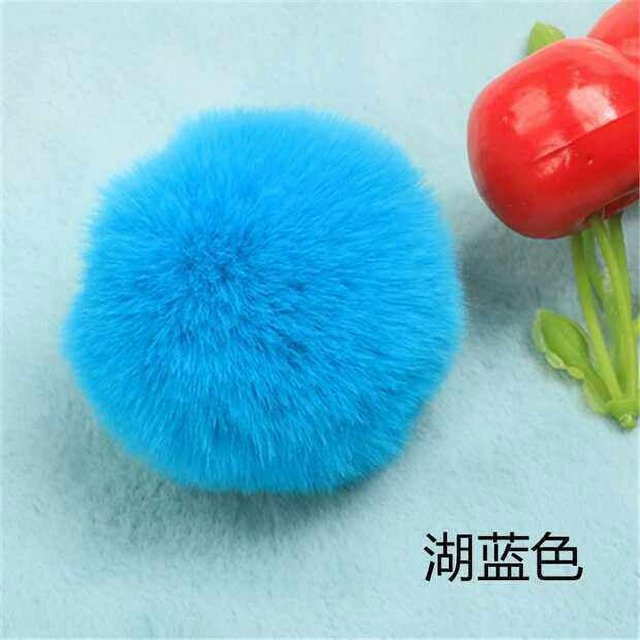 Fuzzy Ball Keychain Supple Comfortable Lovely Key Rings Adorable Practical Key Chains Women for Children Adults Elderly Students Sky Blue 6cm