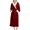 Red, variant on SWSMCLT Women's Belt Fleece Bathrobe Calf Length Chic Lapel Long Sleeve Bath Bathrobes Chunky Cold Weather Robe Blue Small