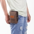 thumbnail image 3 of OUSITAID Multi-function Men Canvas Waist Bag Phone Belt Pouch (Horizontal Coffee), 3 of 8