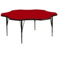 thumbnail image 1 of 60'' Flower Red Thermal Laminate Activity Table - Height Adjustable Short Legs, 1 of 3