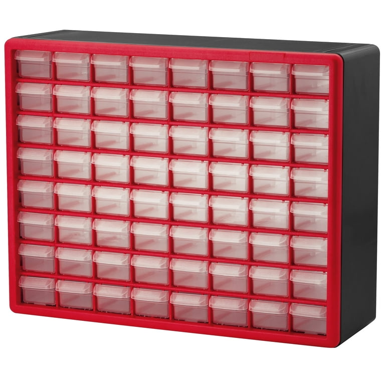 Akro-Mils, Plastic Cabinet Storage Organizer, 64 Drawer, Wall