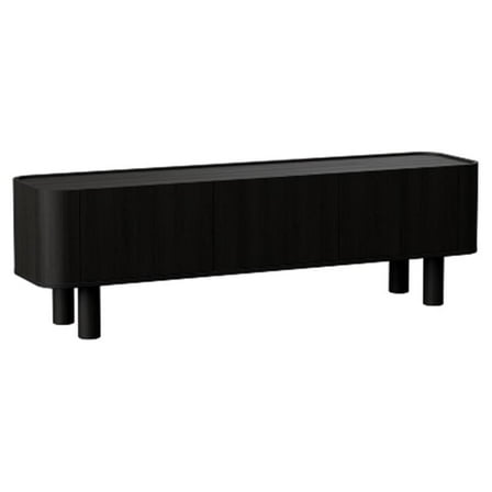 21.65''H Contemporary Solid Wood TV Stand in Dark Oak