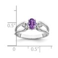 thumbnail image 2 of Primal Gold 14 Karat White Gold 6x4mm Oval Amethyst and Diamond Ring, 2 of 3