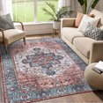 thumbnail image 2 of ZACOO Area Rug 5x7 Vintage Soft Low Pile Stain Resistant Carpet for Dining Room Rug Machine Washable Area Rug, Brown, 2 of 8