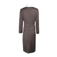 thumbnail image 2 of John Meyer Collection Crew Neck Long Sleeve Zipper Front Pencil Skirt Slit Back Jacquard Skirt Set-BROWN / 16, 2 of 3