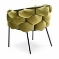 thumbnail image 3 of Pemberly Row 18" Modern Velour Fabric and Metal Dining Chair in Green, 3 of 7