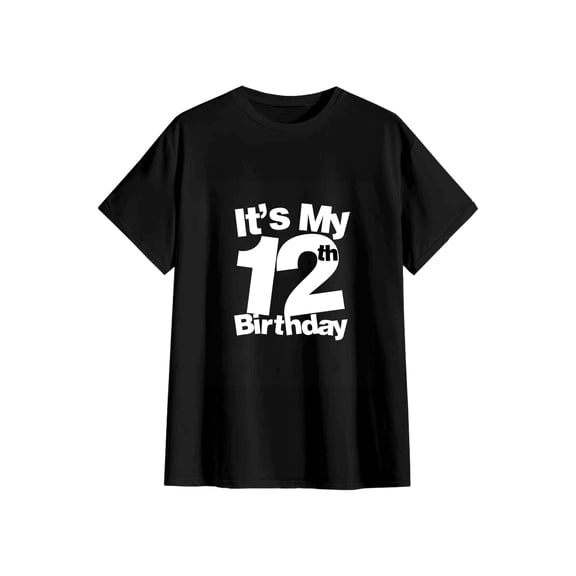 Unisex It's My 12th Birthday Funny Pre-Teen Cotton T-Shirt 12 Year Old Gift S