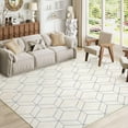 thumbnail image 2 of Garvee 8'x10' Modern Geometric Area Rug Washable Neutral Carpet, Soft Non-Slip Non-Shedding Rug Low Pile Floor Carpet for Living Room Bedroom Dining Room, Beige, 2 of 8