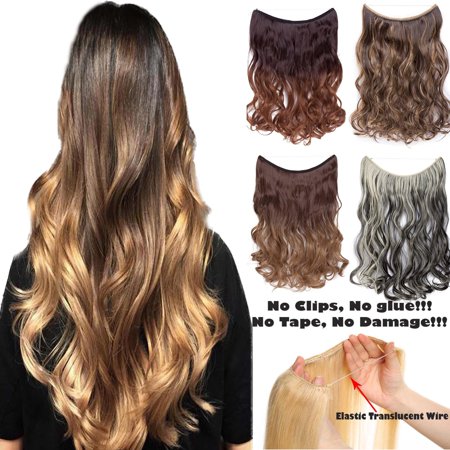 S Noilite 20 22 Inches Invisible Wire No Clips In Hair Extensions
