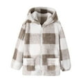 thumbnail image 4 of Teen Girls Jacket Plaid Zipper Long Sleeve Thick Warm Outerwear Hooded 10-11 Years Jacket Girl, 4 of 4