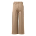 thumbnail image 2 of Arlun Womens Stylish Dressy Pants Wide Leg Stretchy Pure Color Work Pants with Pockets Elastic Waist Pleated Front Business Casual Slacks for Everyday Wear Coffee XXL, 2 of 3