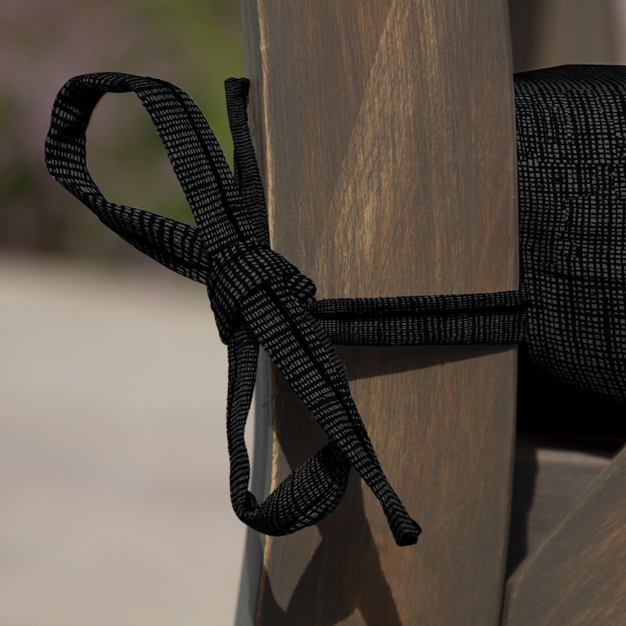 ARDEN Outdoor Seat or Rocking Chair Cushion, 19 in x 18 in, Water Repellent, Fade Resistant, Black Leala