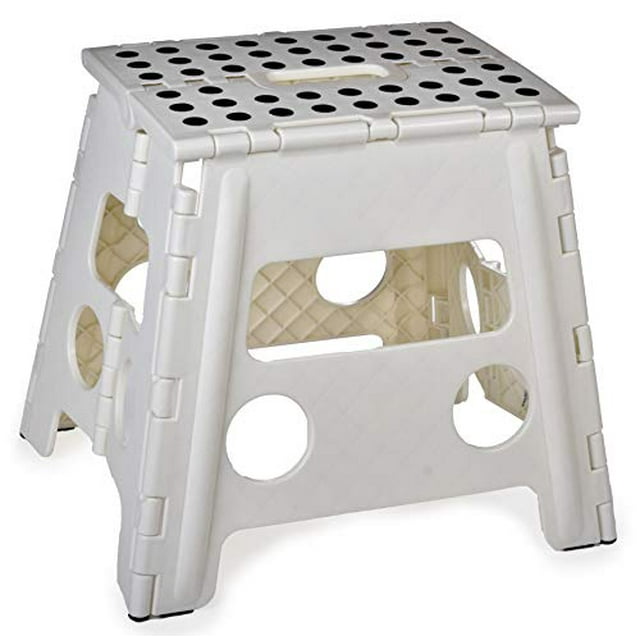 Folding Step Stool, 13 Inch - The Anti-Skid Step Stool is Sturdy to Support Adults and Safe Enough for Kids Opens Easy with One Flip great for Kitchen