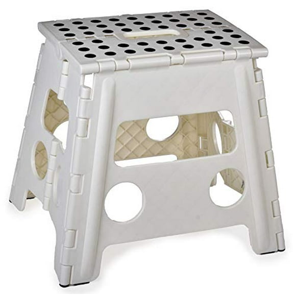 Folding Step Stool, 13 Inch - The Anti-Skid Step Stool is Sturdy to Support Adults and Safe Enough for Kids Opens Easy with One Flip great for Kitchen