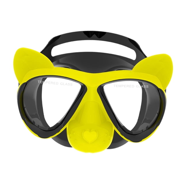 Buceo de buceo doble máscara de buceo de agarre para la natación de billete amarillo
