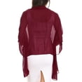 thumbnail image 2 of Sakkas Jona Women Soft Sheer Chiffon Bridal Wedding Evening Scarf Shawl Wrap Stole - Burgundy - 7029, 2 of 5