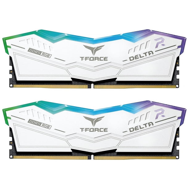 Memoria RAM DDR5 32GB 6400MT/s TEAMGROUP T-FORCE DELTA RGB 2x16GB Blanco Team Group FF4D532G6400HC40BDC01
