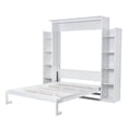 thumbnail image 6 of Modern Murphy Wood Bed with Shelves and LED Lights ,Queen Size Bed with 2 five-layer Cabinet and Foldable Platform,Muti-Functional Designed for Home Office&nbsp;,White, 6 of 9