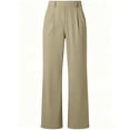 thumbnail image 6 of Ihhxva Women's High Waisted Wide Leg Pants Elastic Waist Stretchable Multi-Pockets Solid Color Trousers Slacks Business Casual Office Daily Wear - Khaki L, 6 of 8