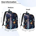 thumbnail image 2 of Wukai Solar System Print Durable Canvas Laptop Backpack - Adjustable Shoulder Straps, Water-Resistant, Large Capacity, Unisex for School, Office-Small, 2 of 5
