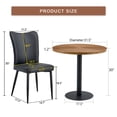 thumbnail image 4 of NYEESS 3-Piece 31.5 inch Round Wood Table Set with 2 Black PU Chairs, Modern Kitchen Furniture, 4 of 11