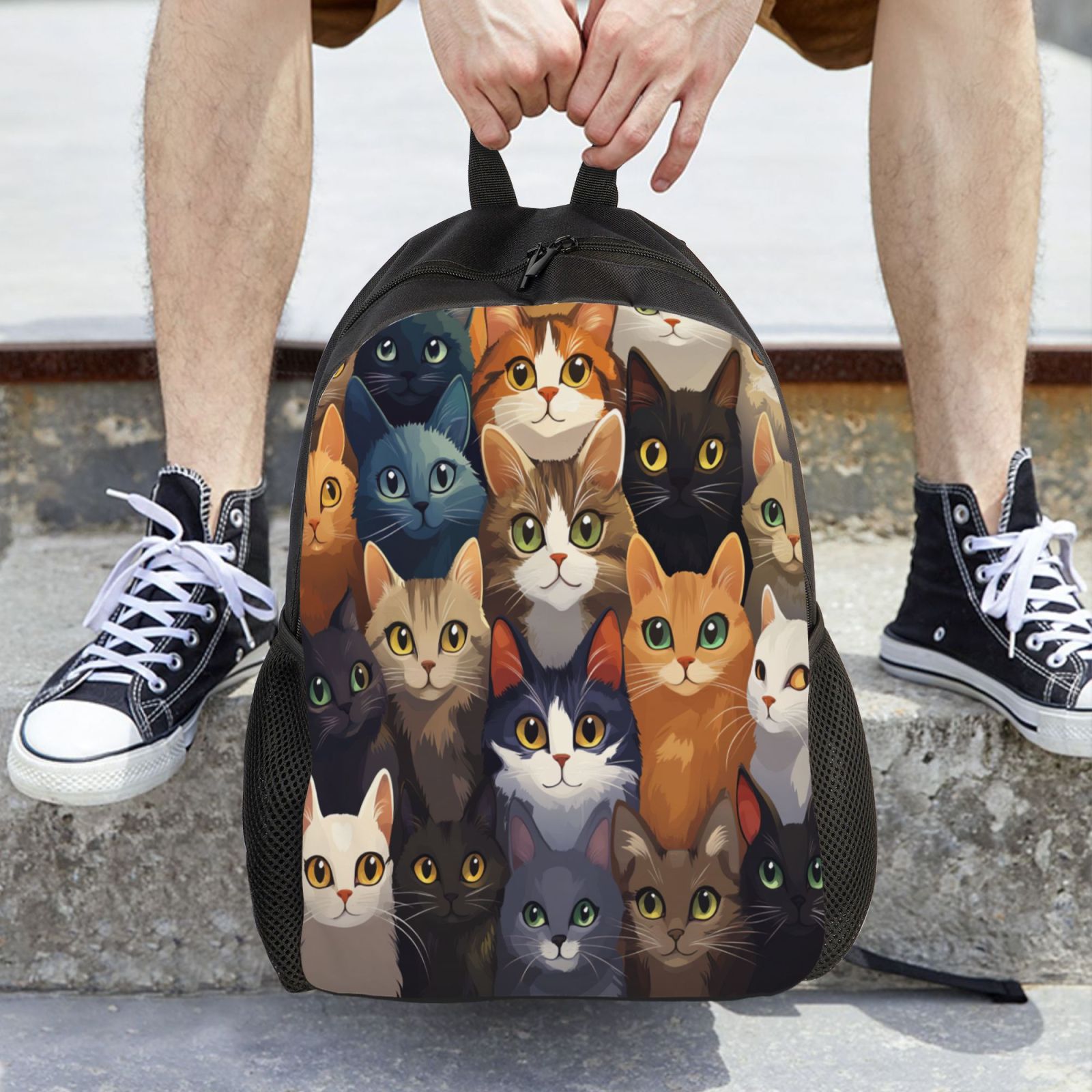 Cat Backpack Double Shoulder Backpack Durable, Spacious, Ergonomic Design for Travel, Work & Outdoor Use
