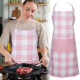 thumbnail image 2 of Gingham Apron,Chef Aprons For Cooking & Baking - Soft Restaurant Quality Kitchen Aprons With Adjustable Neck & Long Tie,Protective Aprons For Men & Women,Bbq Grilling Baking,1 PC(Pink), 2 of 8